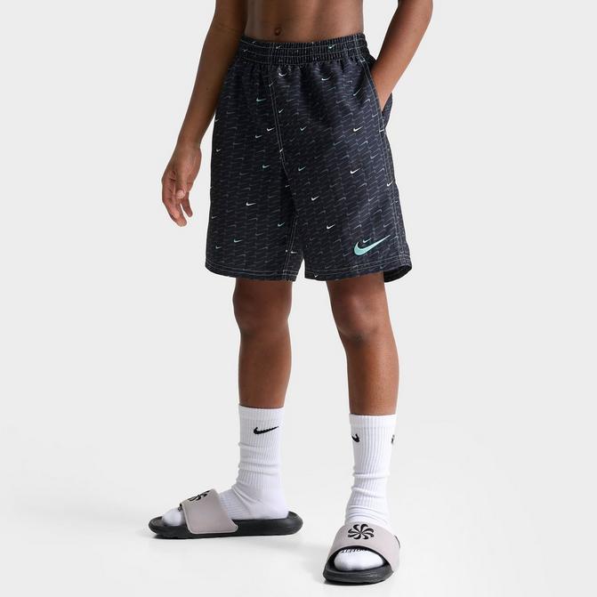 Boys Nike Swoosh Print Swim Shorts