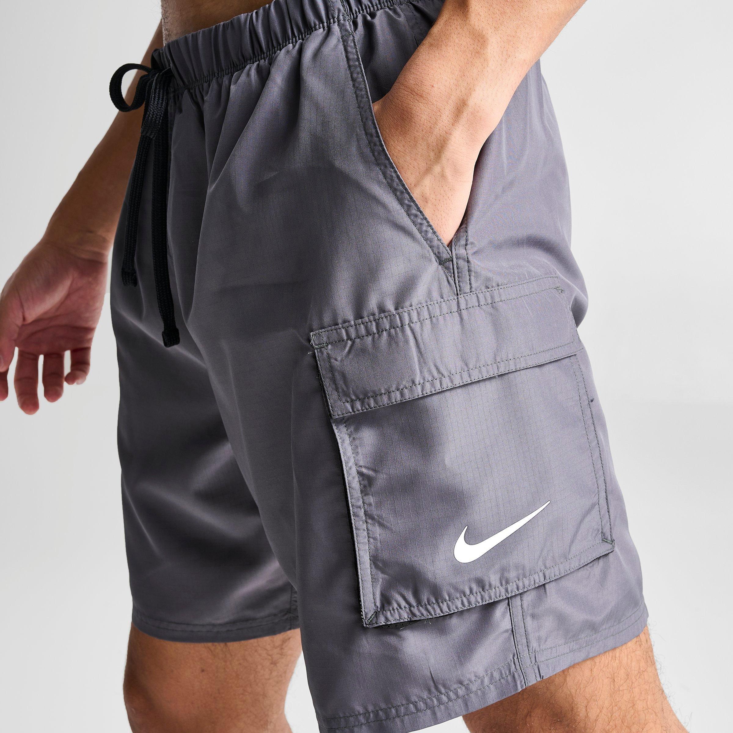Nike Men's Packable 7 Cargo Swim Shorts in Grey/Iron Grey Size Small