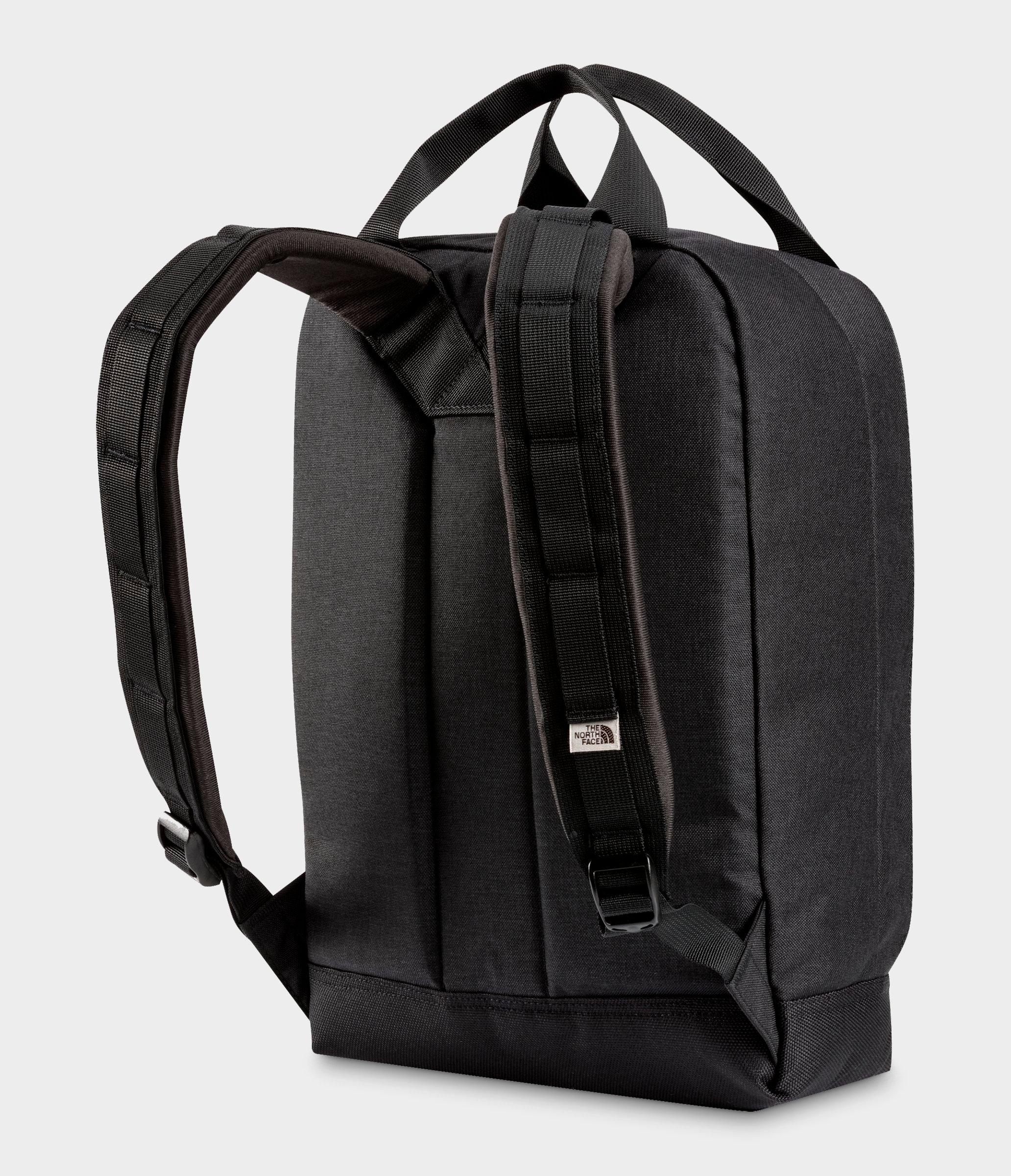 north face tote backpack black