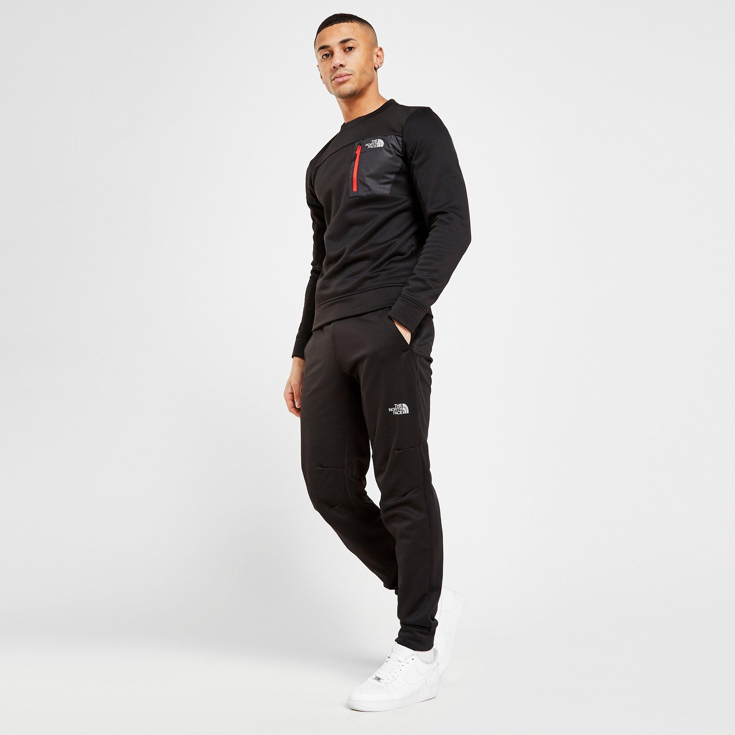 north face tracksuit grey and black