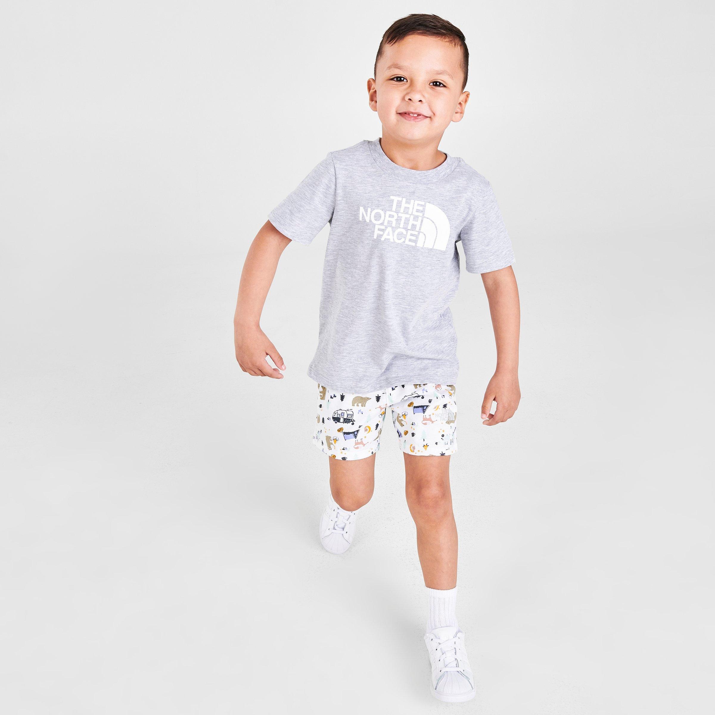 north face t shirt and shorts set