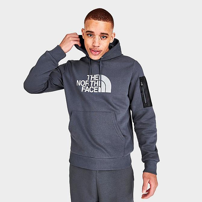 Back Left view of Men's The North Face Bondi Pullover Hoodie in Vanadis Grey/Black Click to zoom