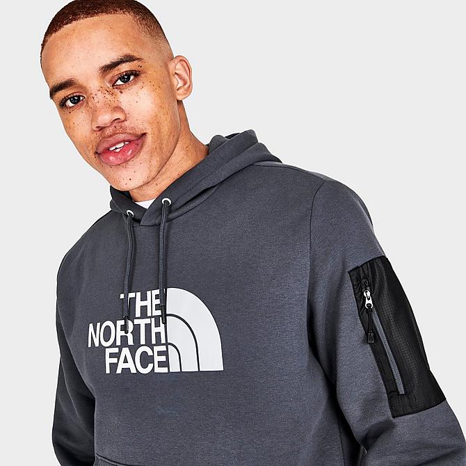 On Model 5 view of Men's The North Face Bondi Pullover Hoodie in Vanadis Grey/Black Click to zoom