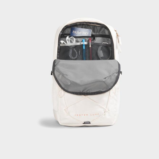 North face jester luxe best sale backpack white