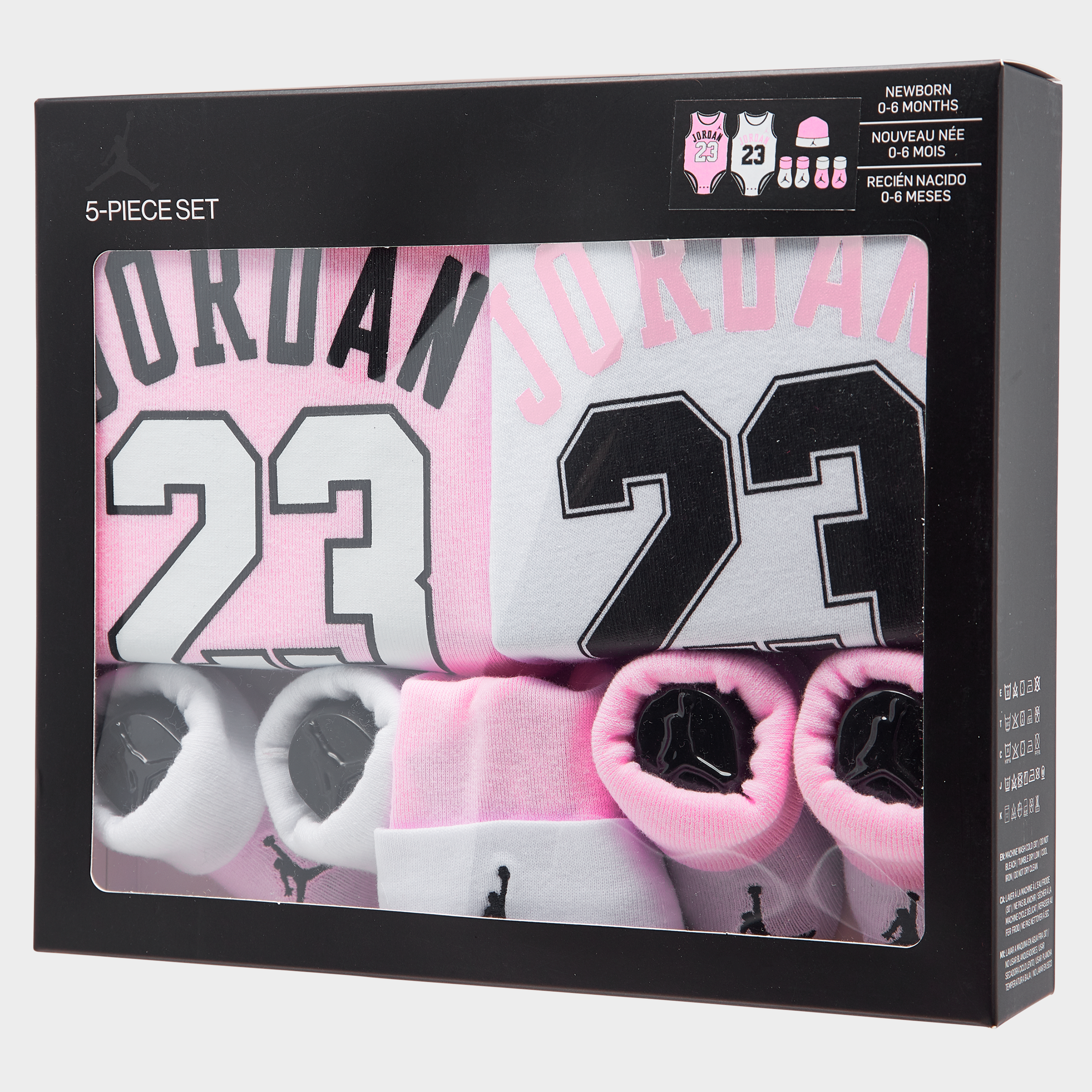 pink and white infant jordans