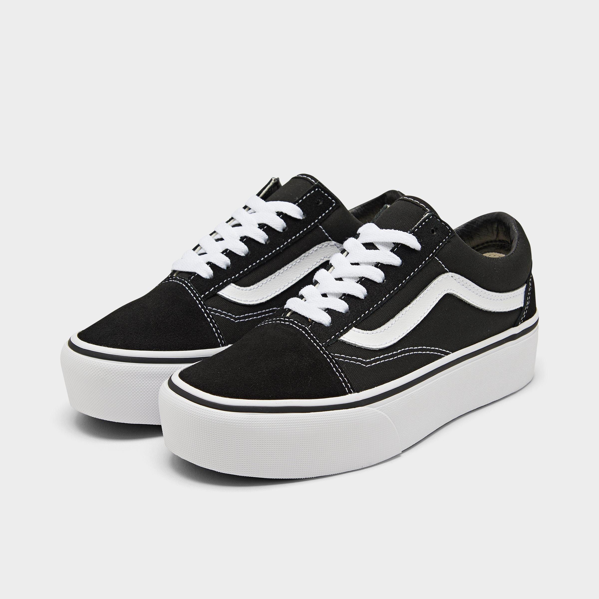 old skool vans platform black