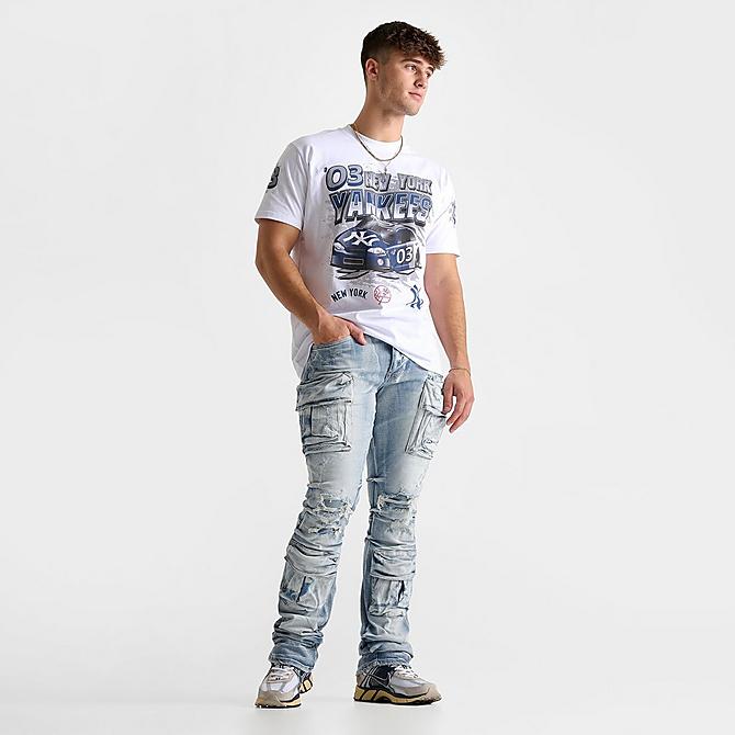 Men's Smoke Rise Distressed Stacked Flare Cargo Denim Jeans Men's Smoke Rise Distressed Stacked Flare Cargo Denim Jeans