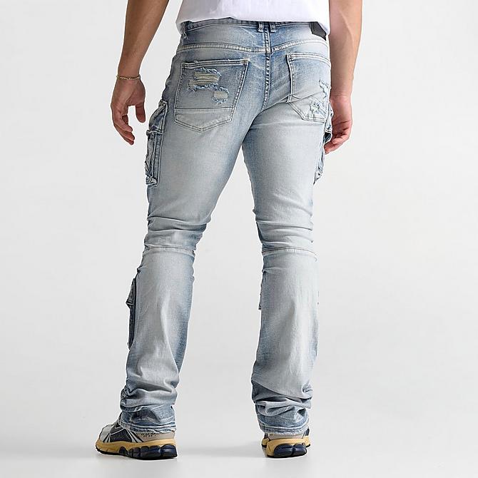 Men's Smoke Rise Distressed Stacked Flare Cargo Denim Jeans Men's Smoke Rise Distressed Stacked Flare Cargo Denim Jeans