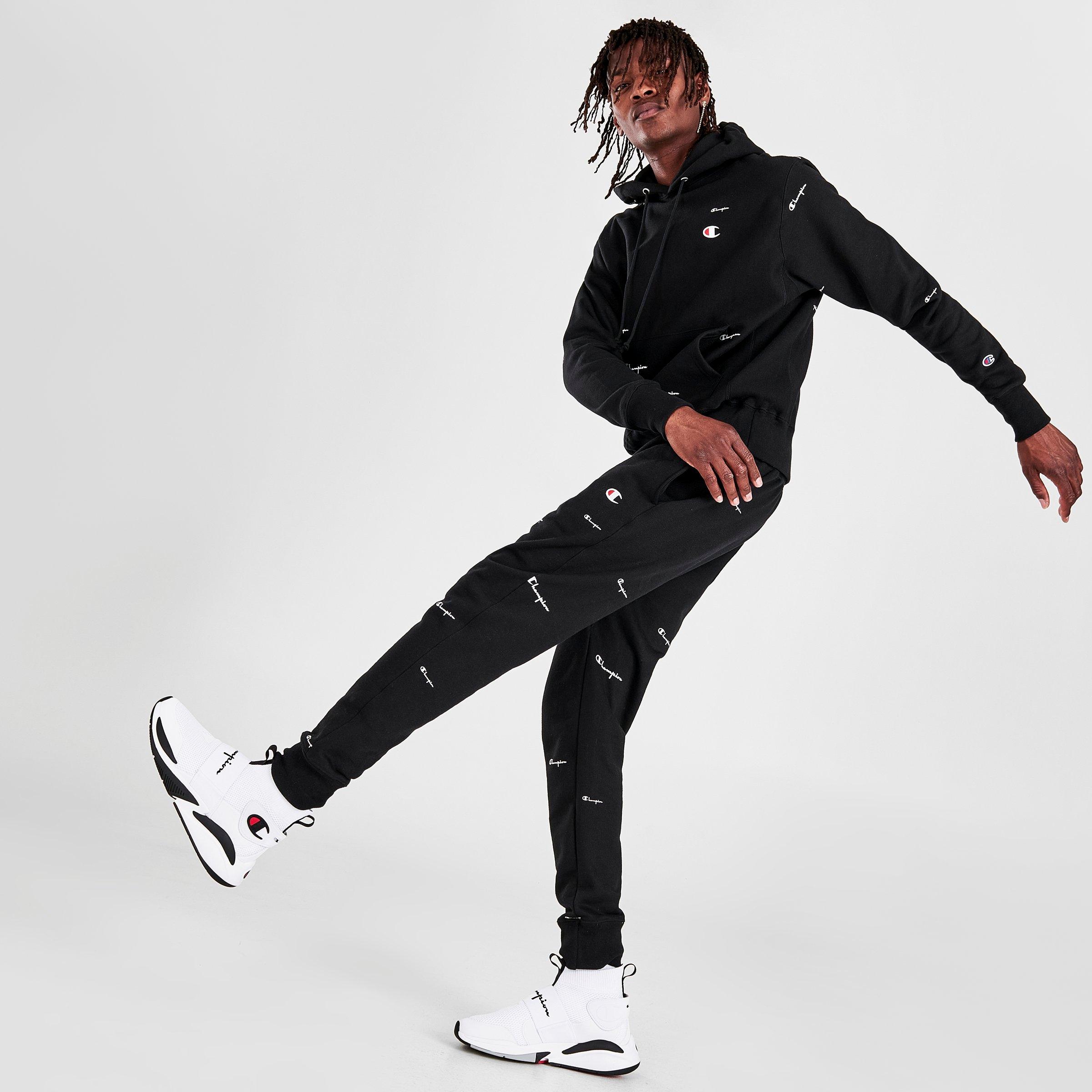 men's champion reverse weave script jogger pants