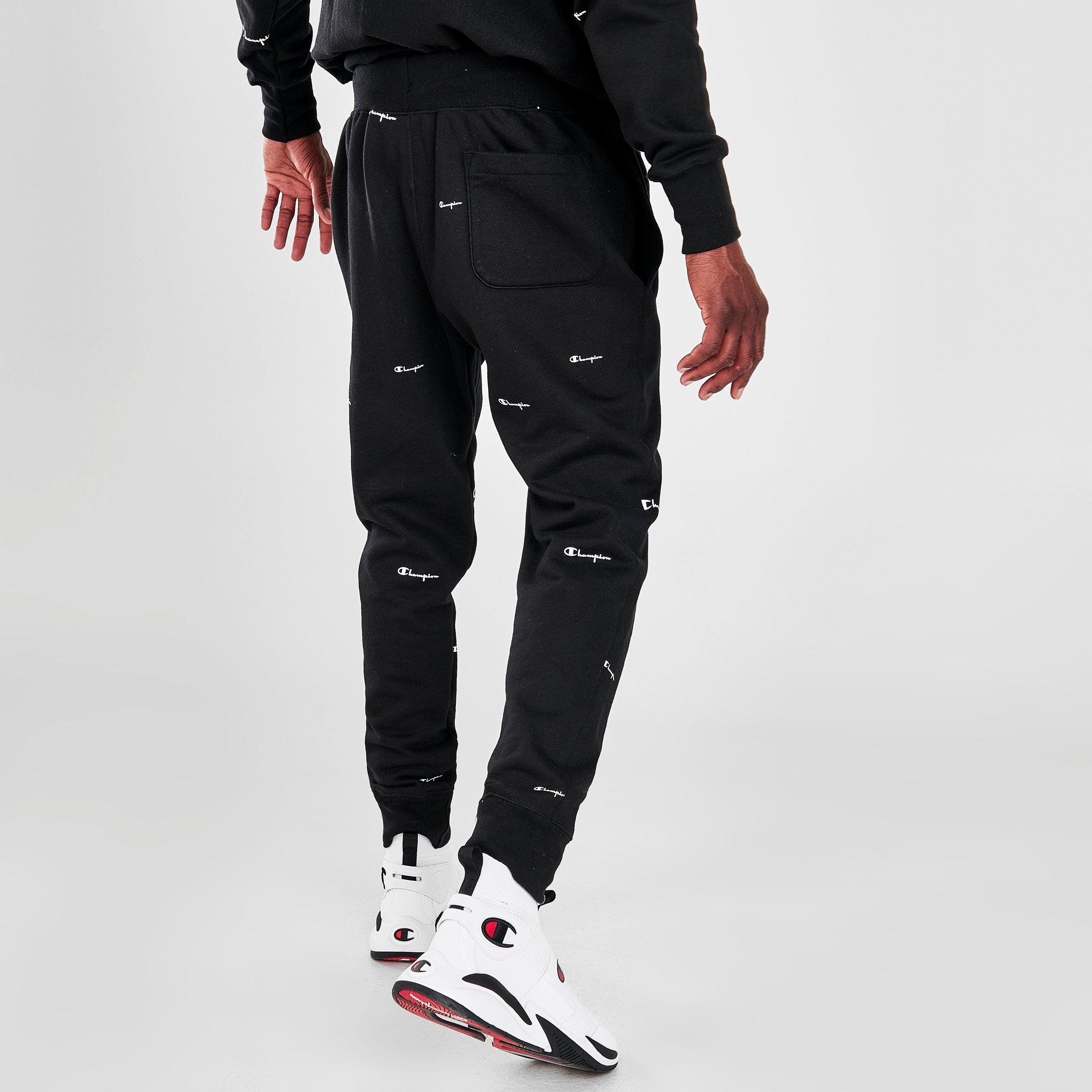 men's champion reverse weave script jogger pants