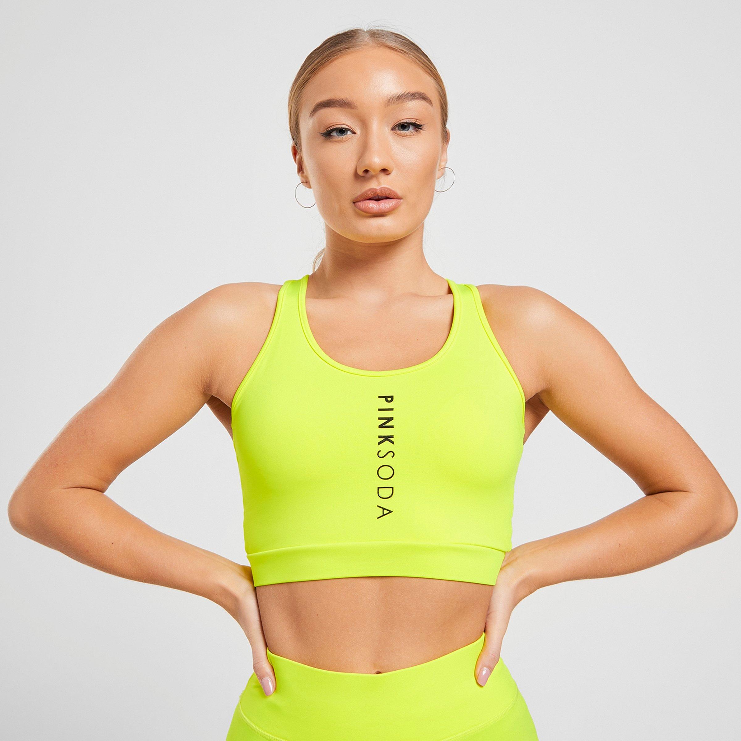 bright yellow sports bra