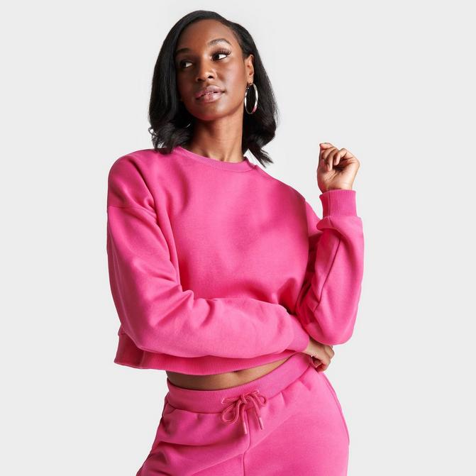 Women's Pink Soda Sport Cropped Crewneck Sweatshirt