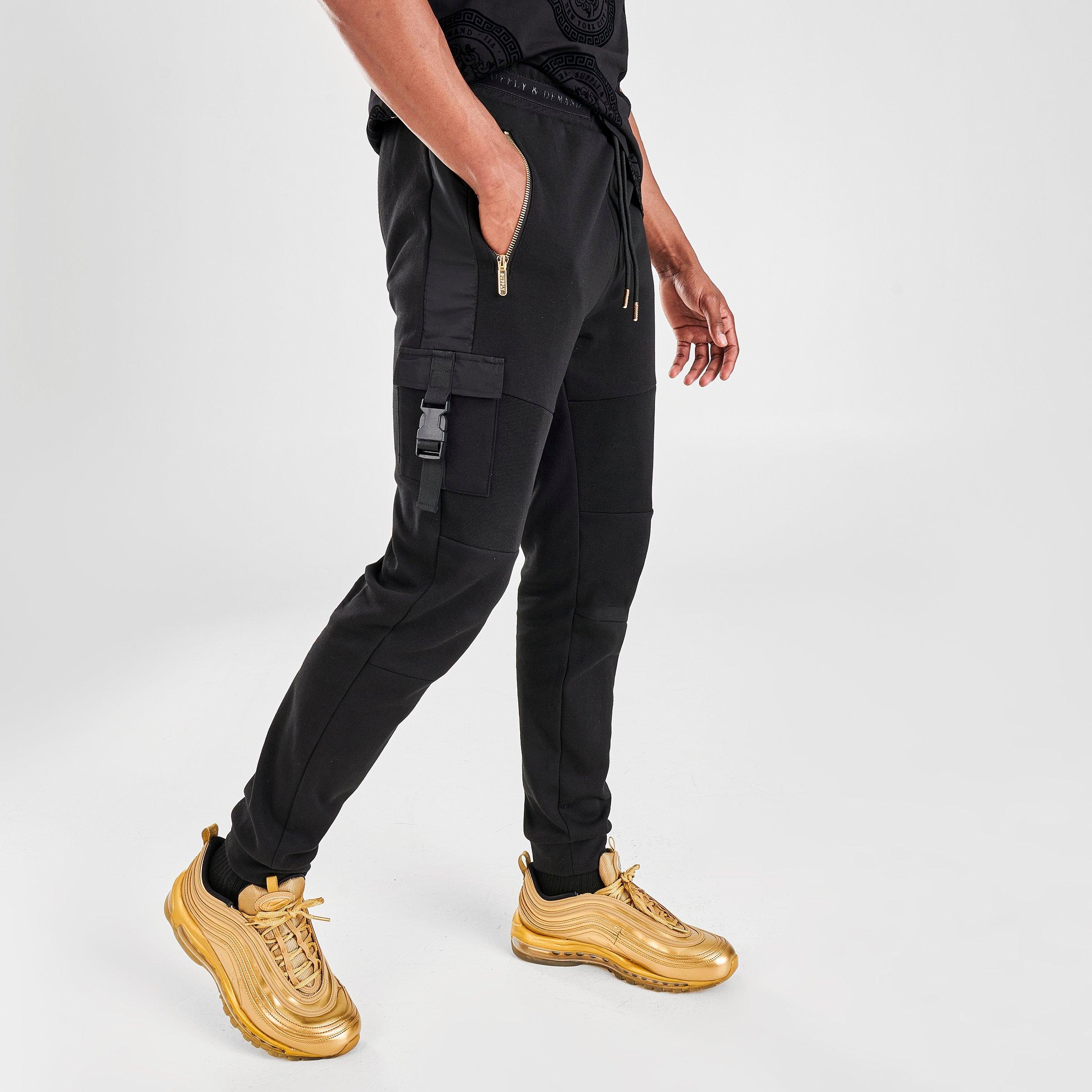 vanquish utility cargo tapered black joggers