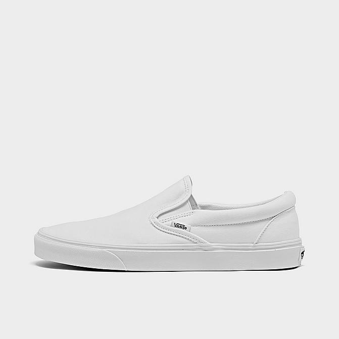 Right view of Vans Classic Slip-On Casual Shoes in White Click to zoom