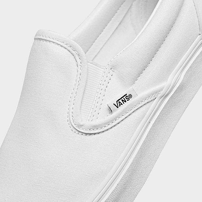 Front view of Vans Classic Slip-On Casual Shoes in White Click to zoom