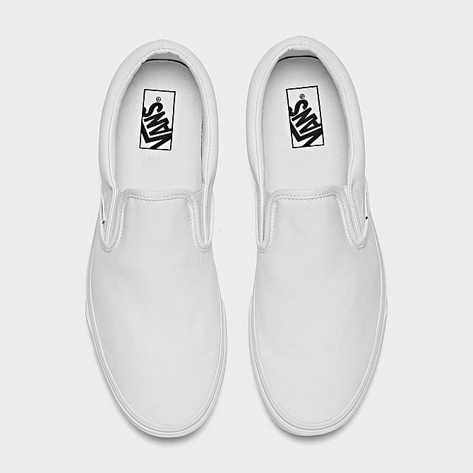 Back view of Vans Classic Slip-On Casual Shoes in White Click to zoom
