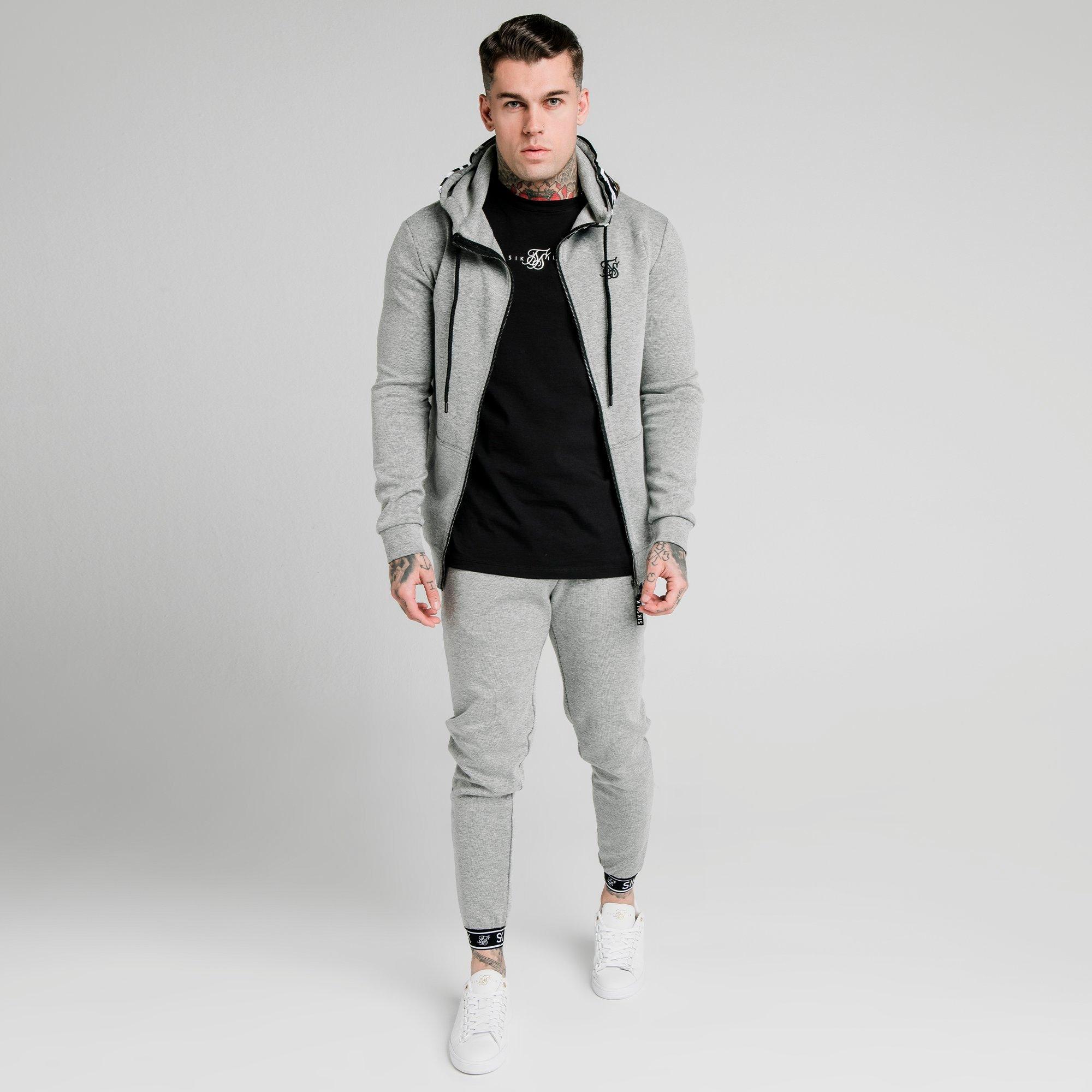 muscle fit zip hoodie