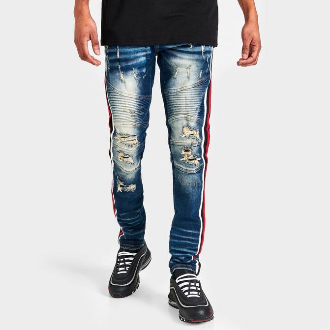 Men s Supply Demand Side Stripe Distressed Jeans JD Sports