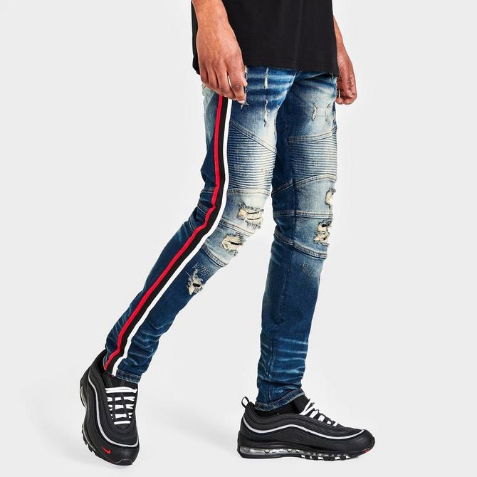 Men s Supply Demand Side Stripe Distressed Jeans JD Sports