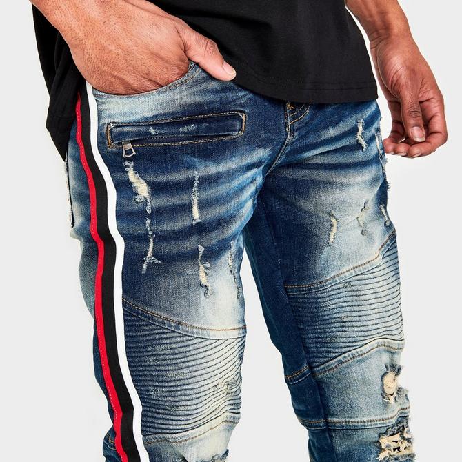 Mens jeans with store stripe on side