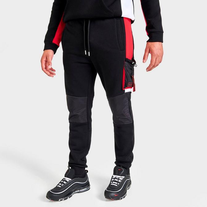 nike repeat logo taping cargo joggers in black