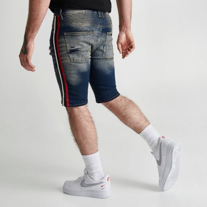 Men's Supply & Demand Side Stripe Denim Shorts