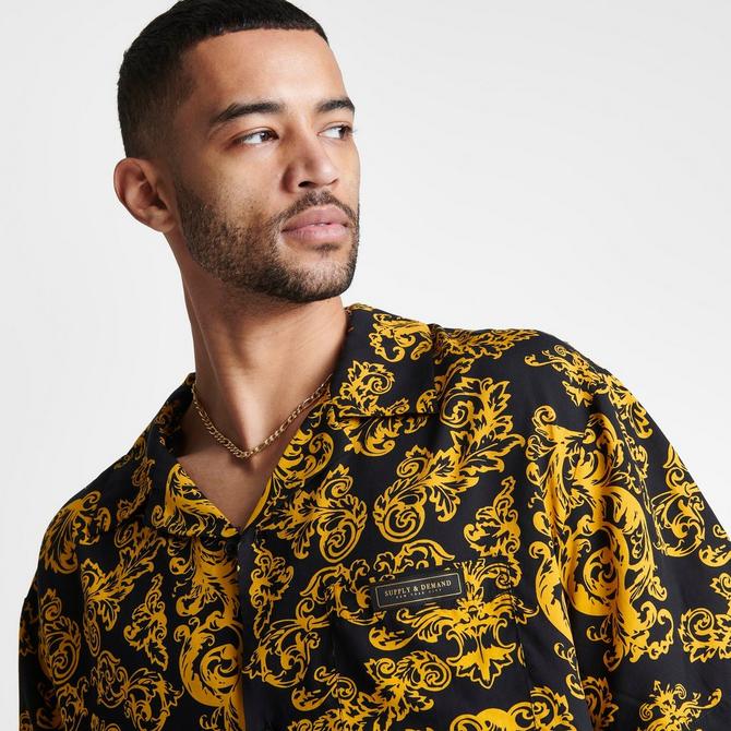 gold chain button up shirt