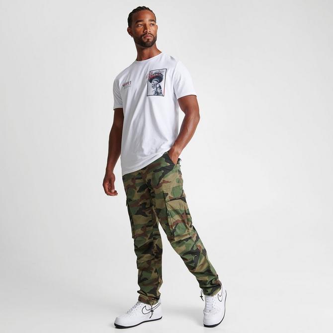 Plus Washed Camo Tie Hem Baggy Cargo Pants