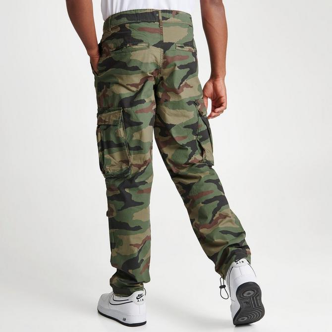 Plus Washed Camo Tie Hem Baggy Cargo Pants