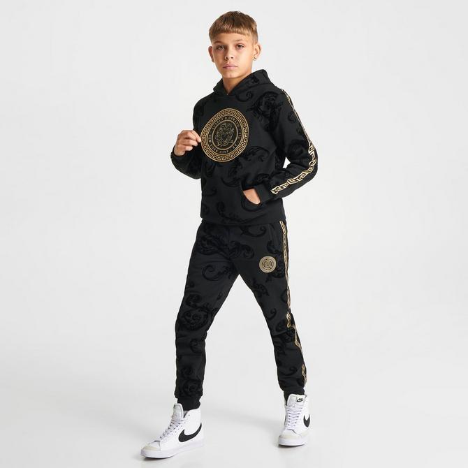 Black and gold supply and store demand tracksuit