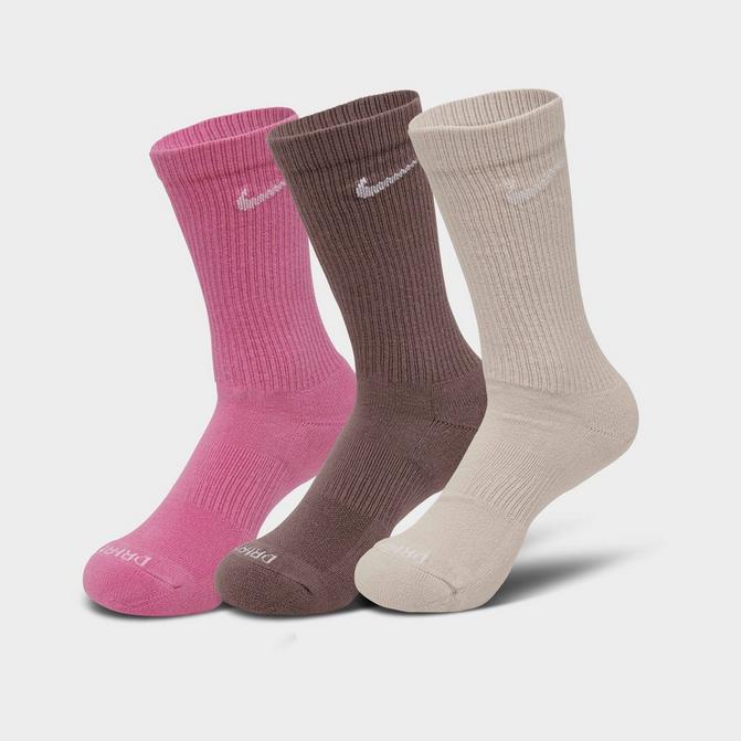 Pink Pack Nike Crew Socks Dri Fit, Adult Unisex Large, 3 - Pack