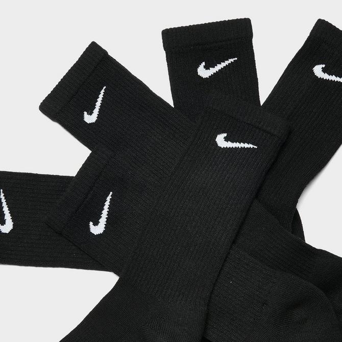 Nike Boys 6 Pack Cushioned Crew Socks - White/Black Size S