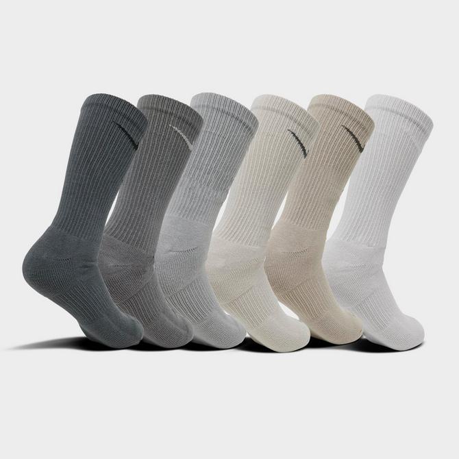 NIKE Everyday Plus Cushioned 6 Pack Crew Socks - WHITE