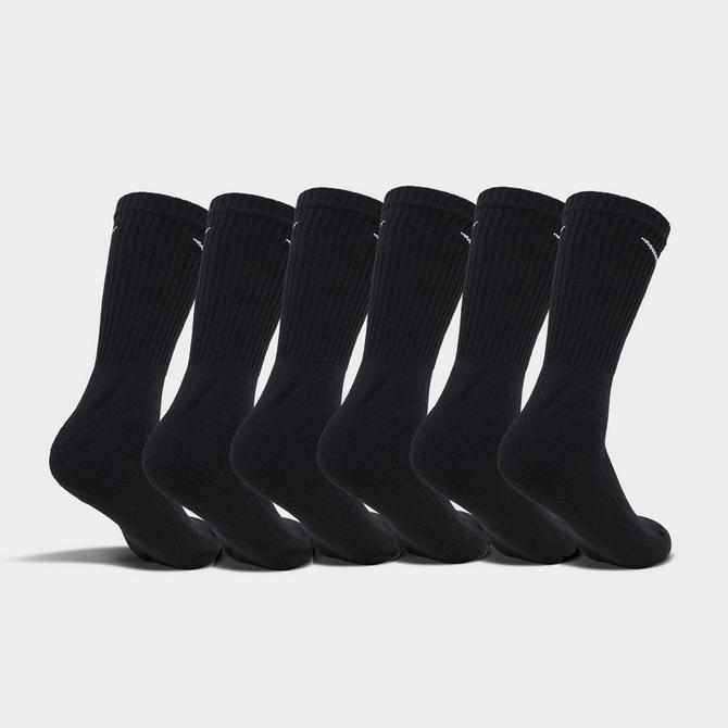 NIKE EVERYDAY CUSHION CREW SOCK - 3 OR 6 PACK BLACK SPORTS SOCKS DRI-FIT 