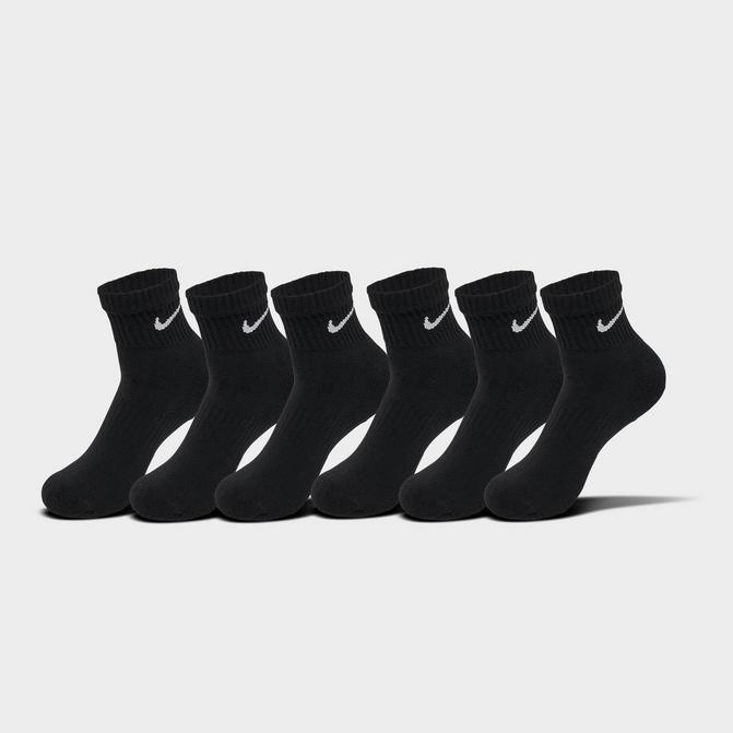 NIKE EVERYDAY CUSHION CREW SOCK - 3 OR 6 PACK BLACK SPORTS SOCKS DRI-FIT 