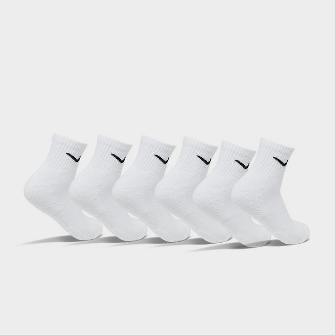 WOMENS MEDIUM EVERYDAY CUSHION QUARTER SOCKS 3 PAIRS - WHITE