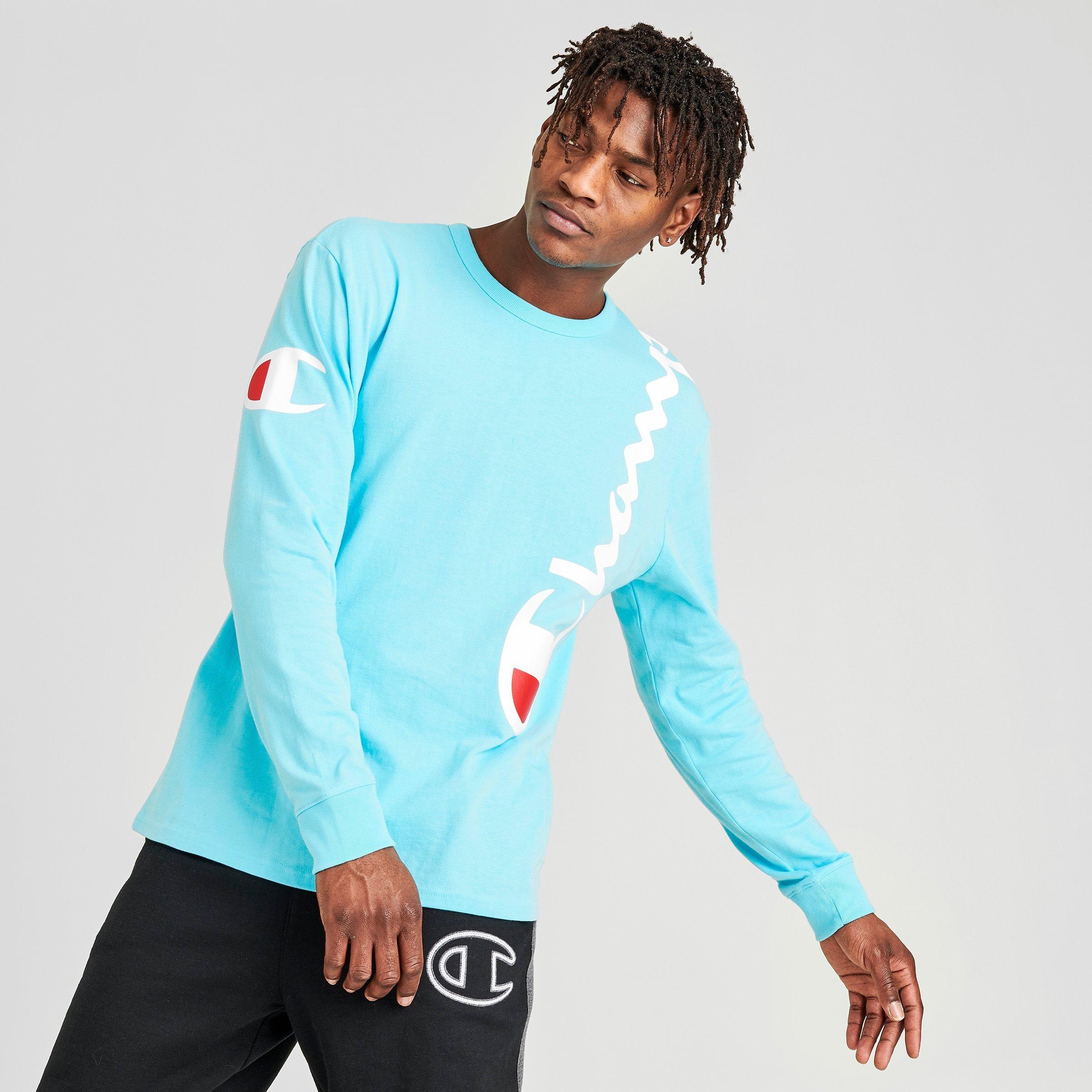blue champion long sleeve shirt