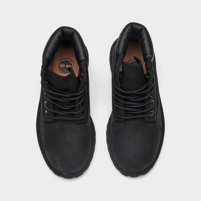 Back view of Kids' Toddler Timberland 6 Inch Premium Waterproof Boots in Black Click to zoom