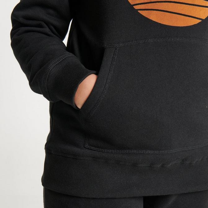 Adidas basketball flock hot sale trefoil black hoodie