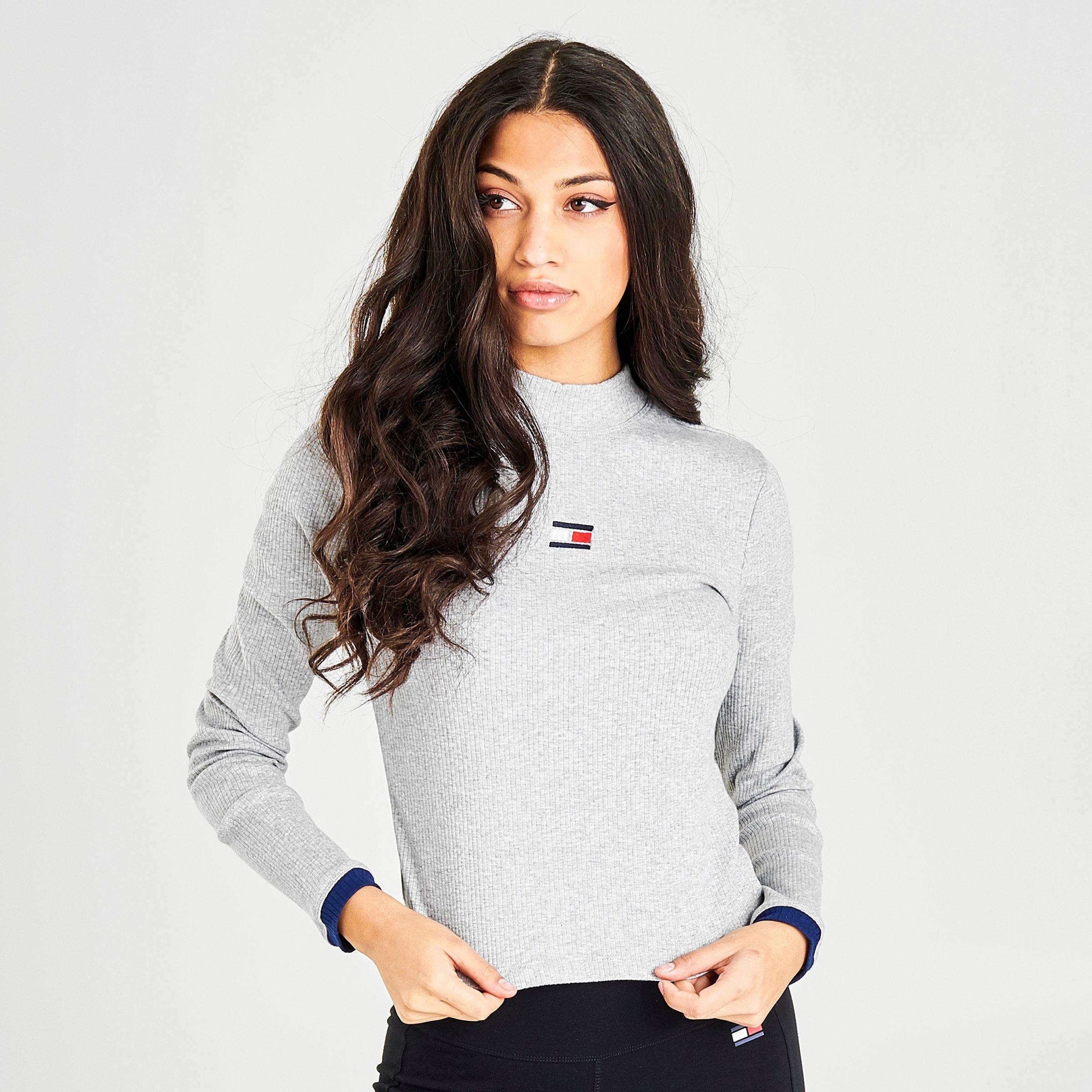 tommy hilfiger mock neck cropped sweatshirt