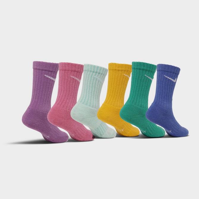 Nike Big Girls' 6-Pack Crew Socks - Multi, Size: Youth S