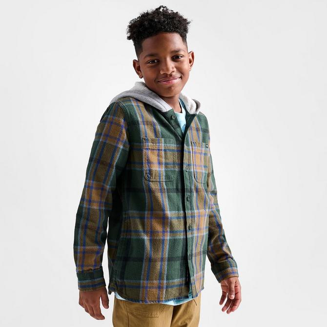 Kids Vans Lopes Hooded Flannel Shirt