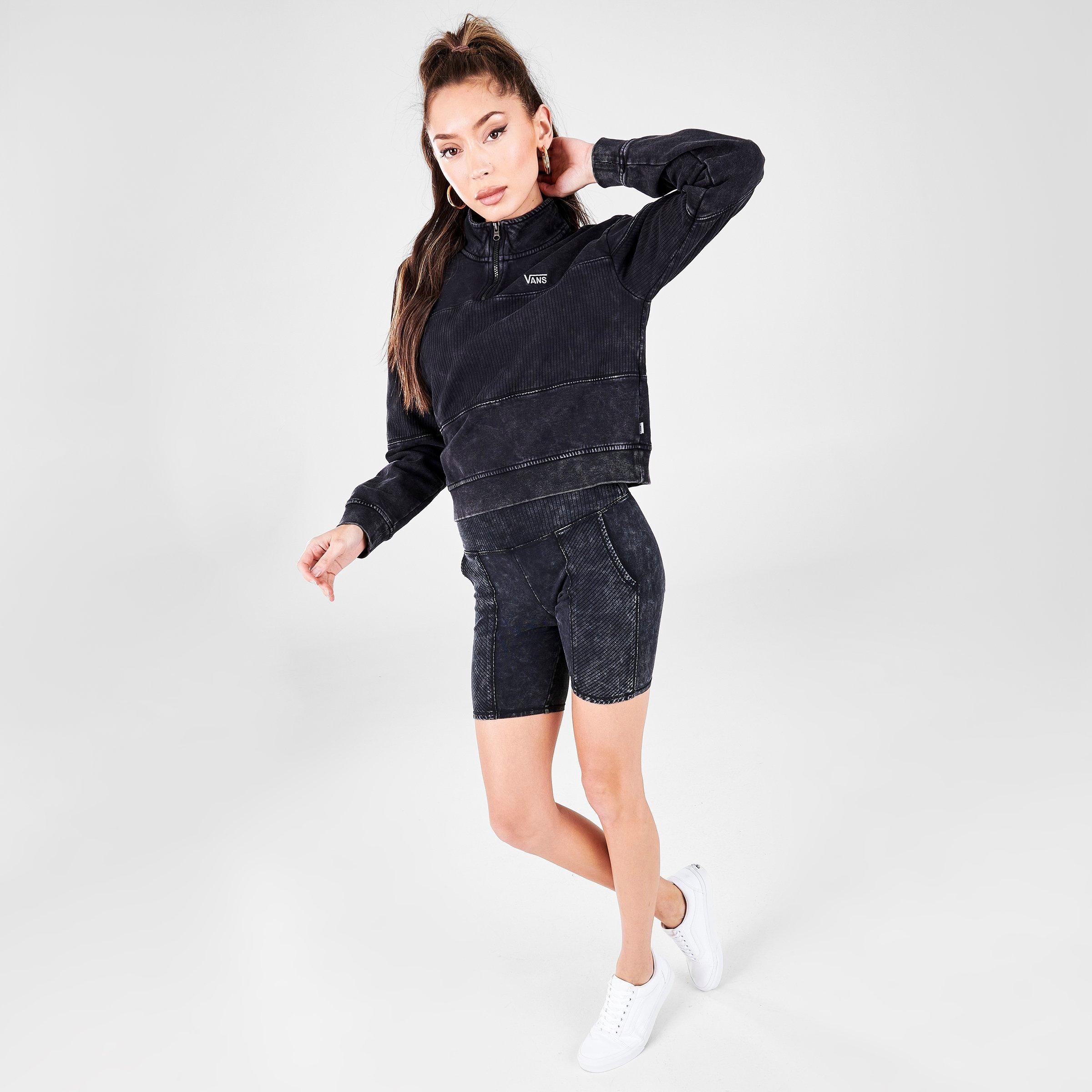 women's three quarter zip sweatshirt