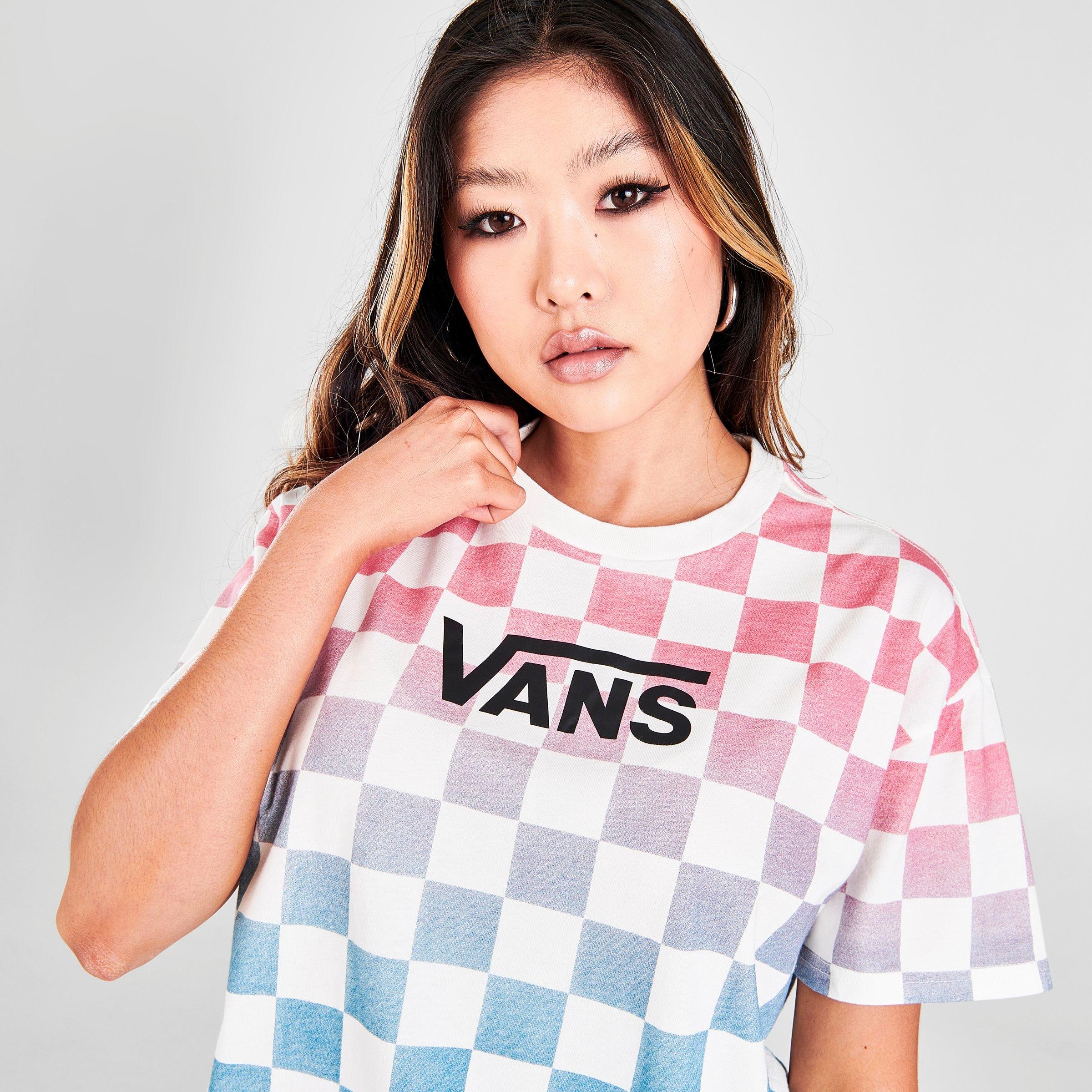 vans rainbow chex tee