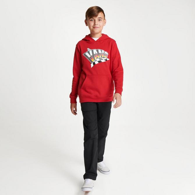 Vans pants on sale kids red