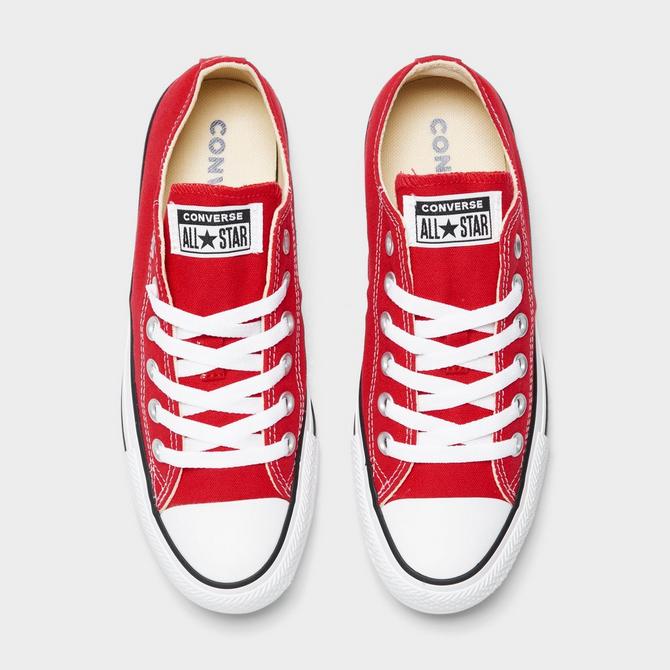 Red low top on sale converse