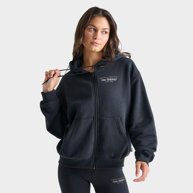 Women s New Balance Logo Full Zip Hoodie JD Sports