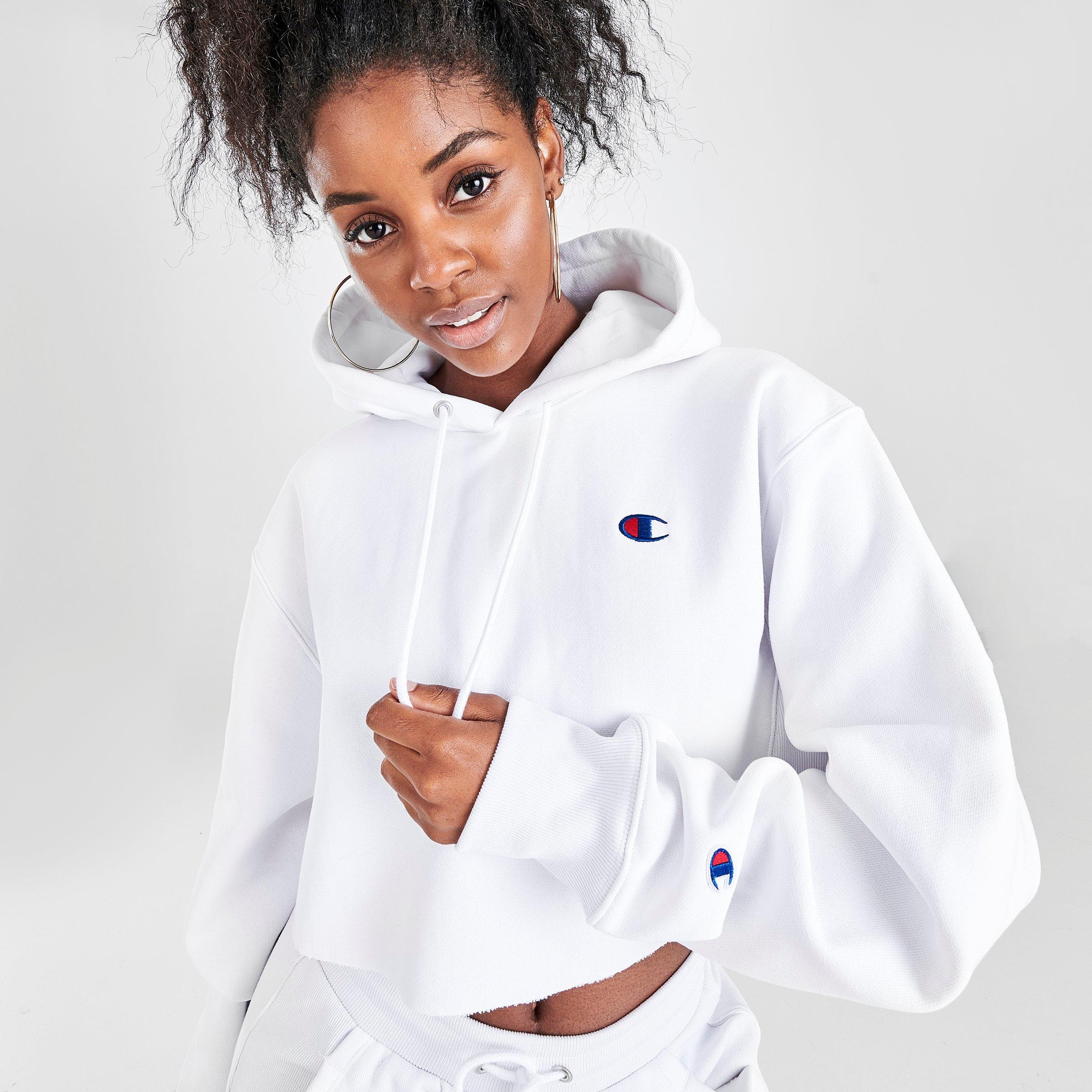 women's cropped champion hoodie