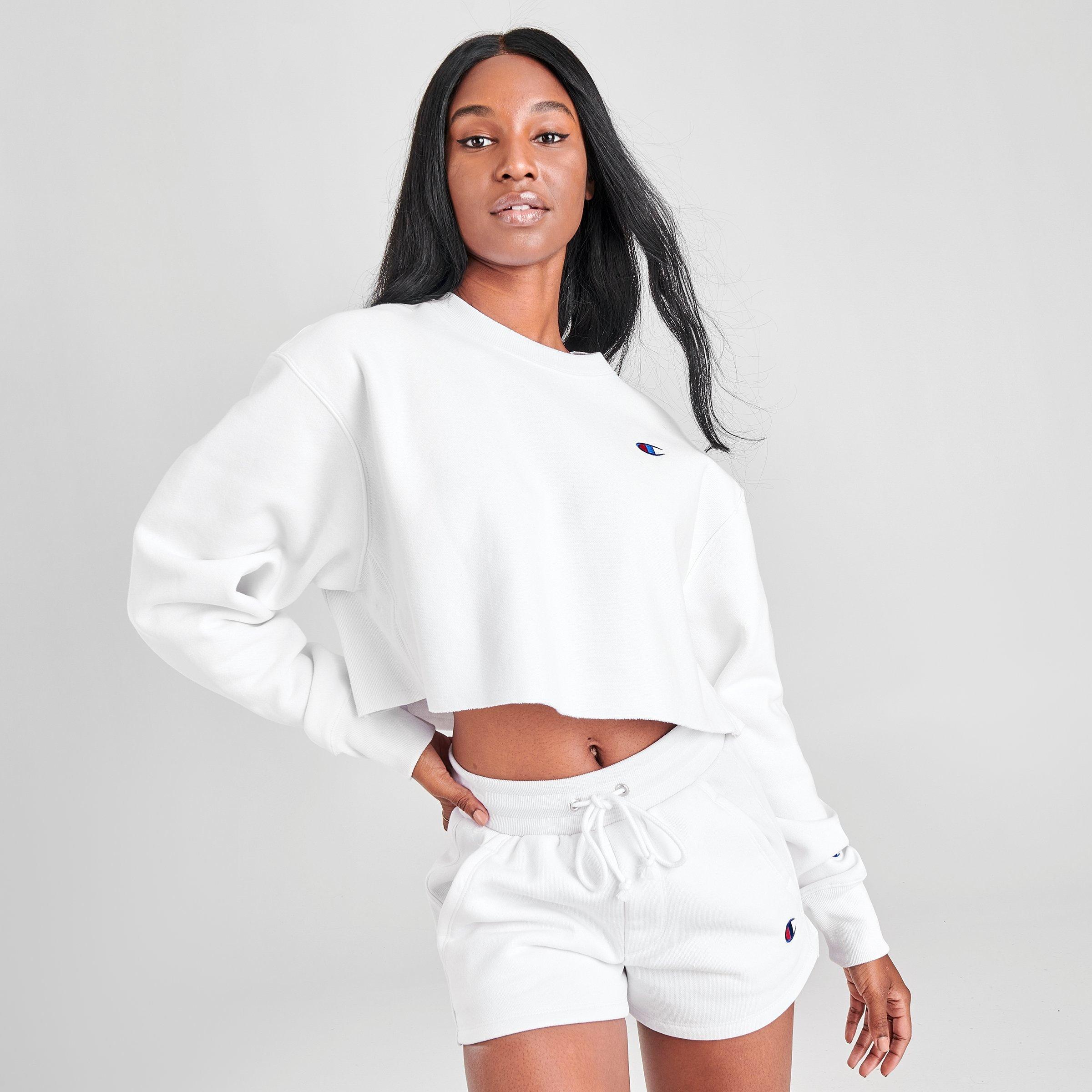 women's champion reverse weave crop crew sweatshirt