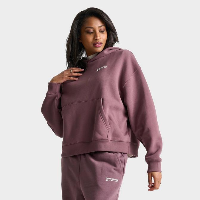 Women s New Balance Linear Heritage Brushed Back Fleece Hoodie